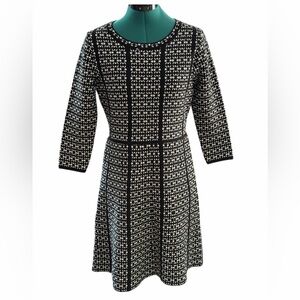 Beautiful Donna Ricco Black and White Geometric Dress